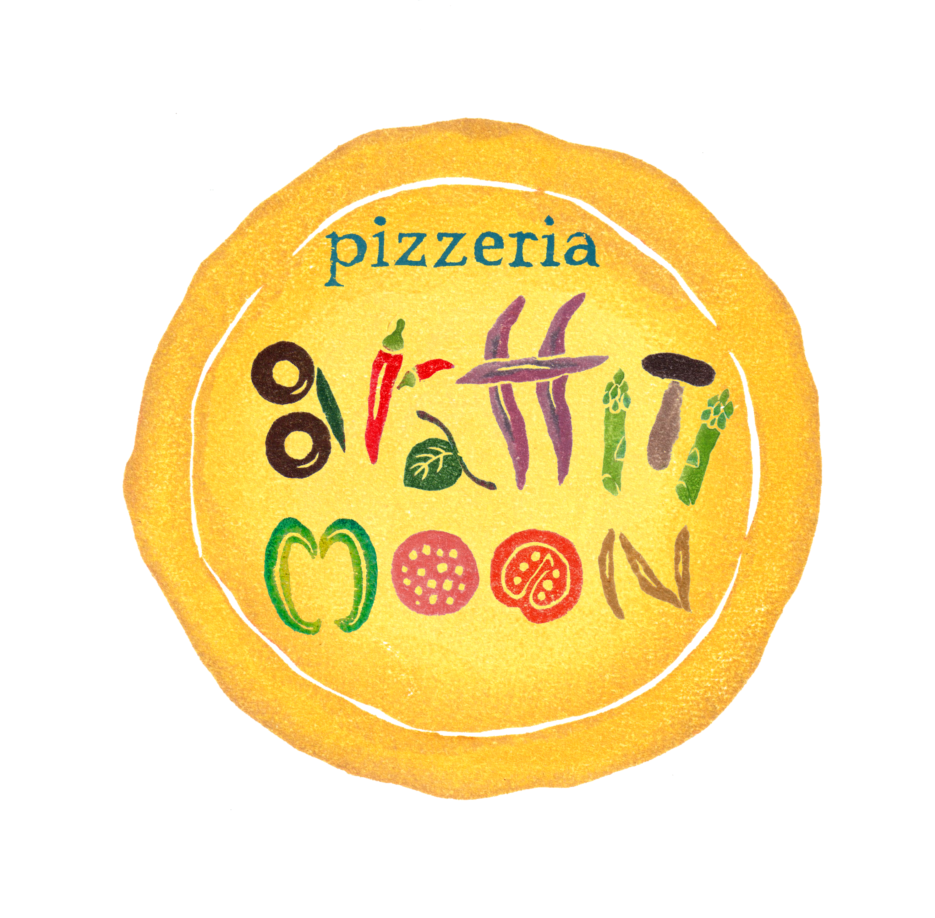 Pizzeria Graffiti Moon 消しゴムはんこ 津久井智子 作り方レッスン動画 材料 作品の通販